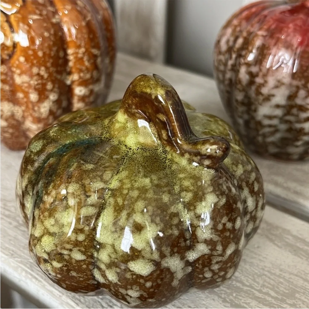 Fall Ceramic Pumpkin Decor Set - 3pc  🍃🆕🍃